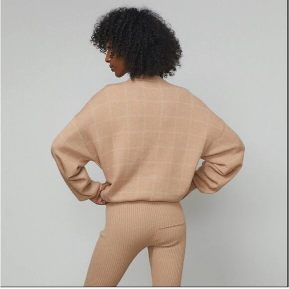 LUNYA Sweater Tranquil Tan Nutmeg Cozy Cotton Silk Pullover Long